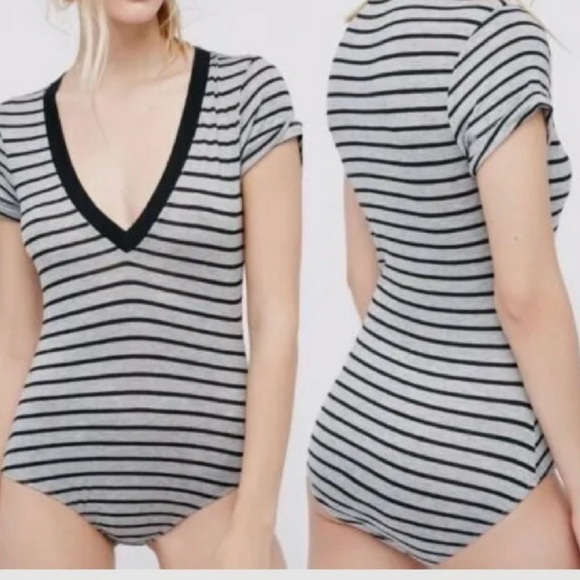 Striped V-Neck Women's Top - Picture 2 of 8